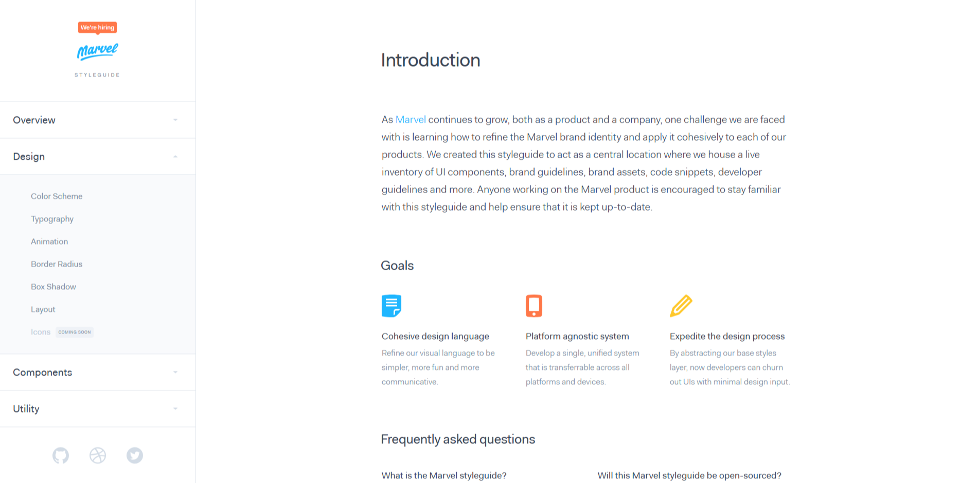 Marvel App Style Guide