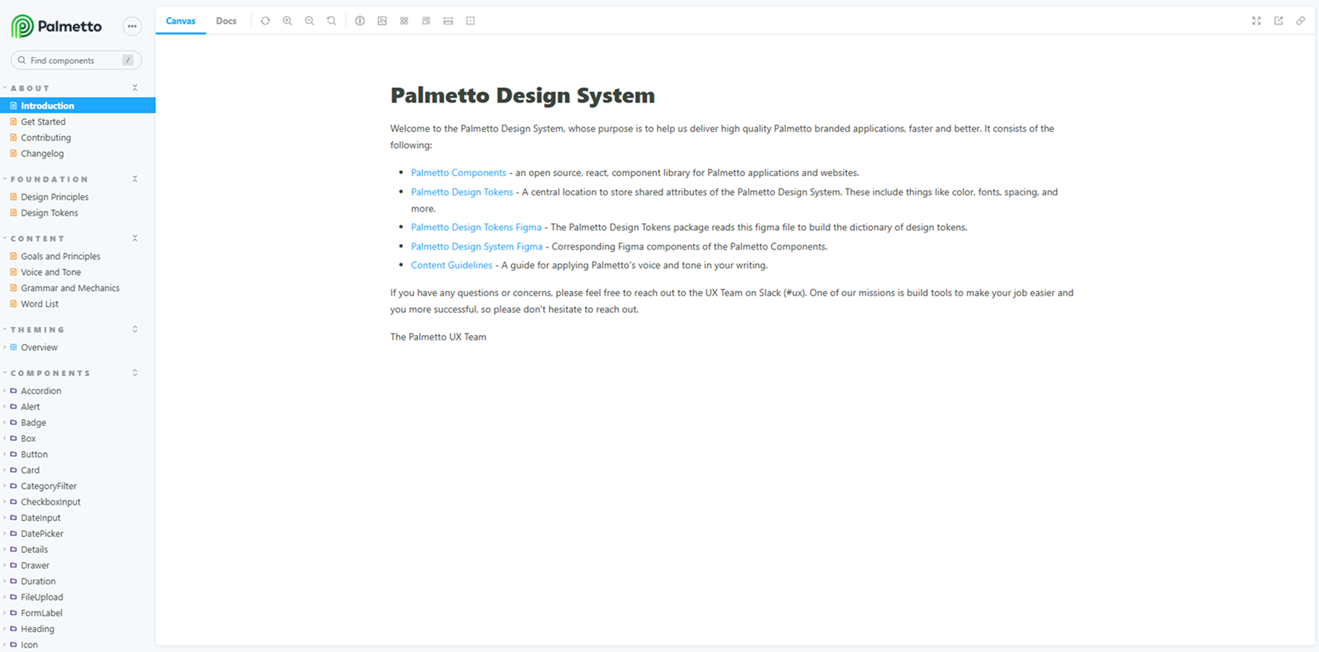 Palmetto UX