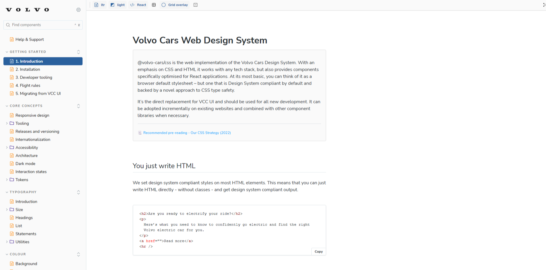 Volvo Cars Design System