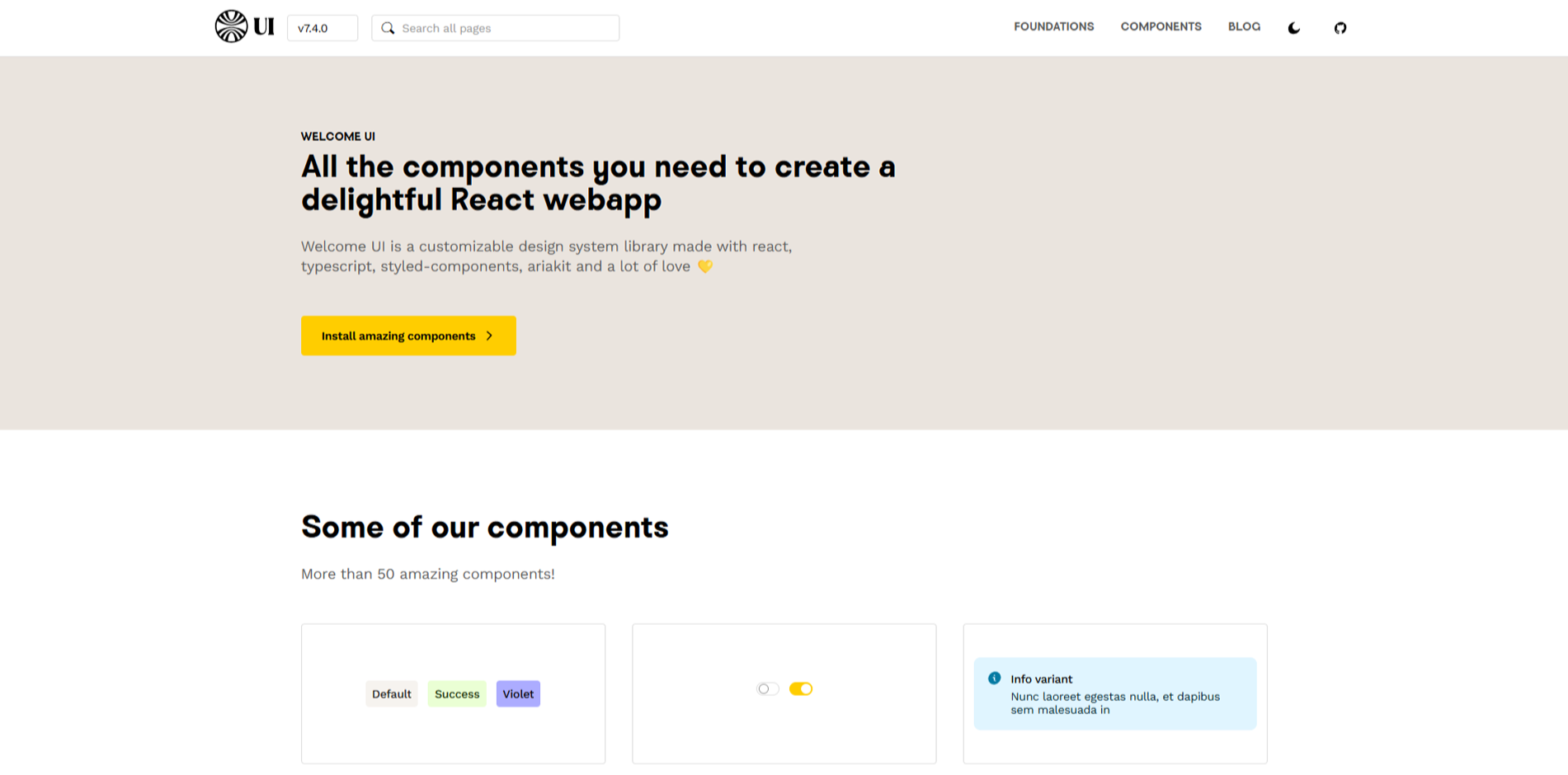 Welcome UI Design System